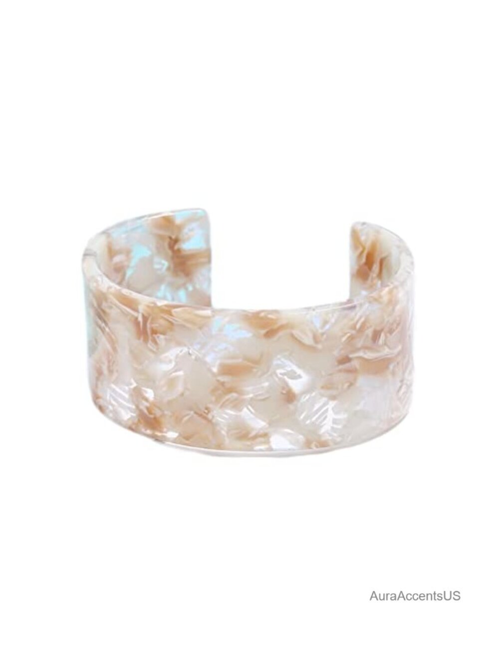 Vintage Lightweight Chunky Wide Open Cuff Bangle Acrylic Statement Bracelet